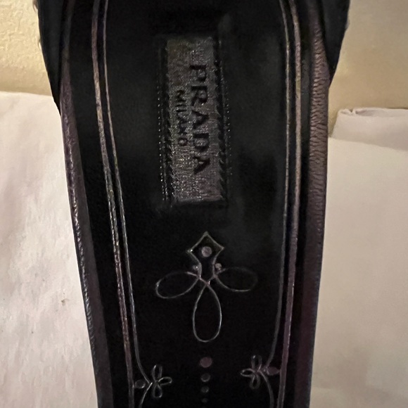 Prada Studded Ankle Strap Heels, Black, Size 39-1/2 (9-1/2 US,) GUC - Picture 14 of 15